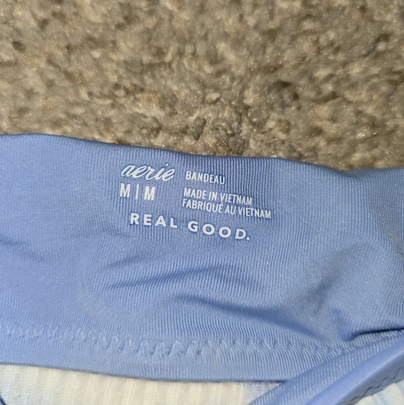 Aerie Light Blue Bandeau Bikini Swimsuit Size Medium - Picture 4 of 5